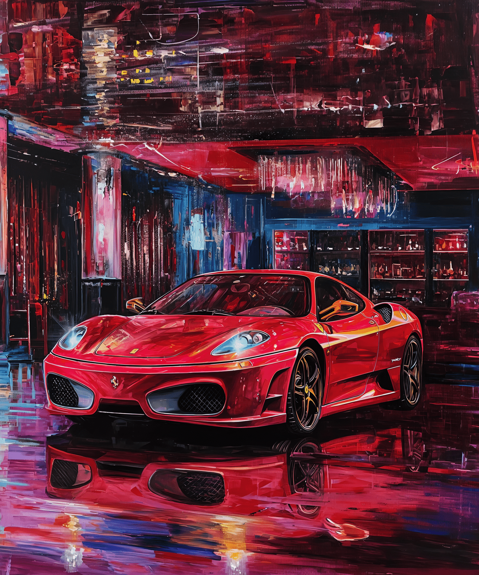 Crimson Velocity: Ferrari F430 Art Print
