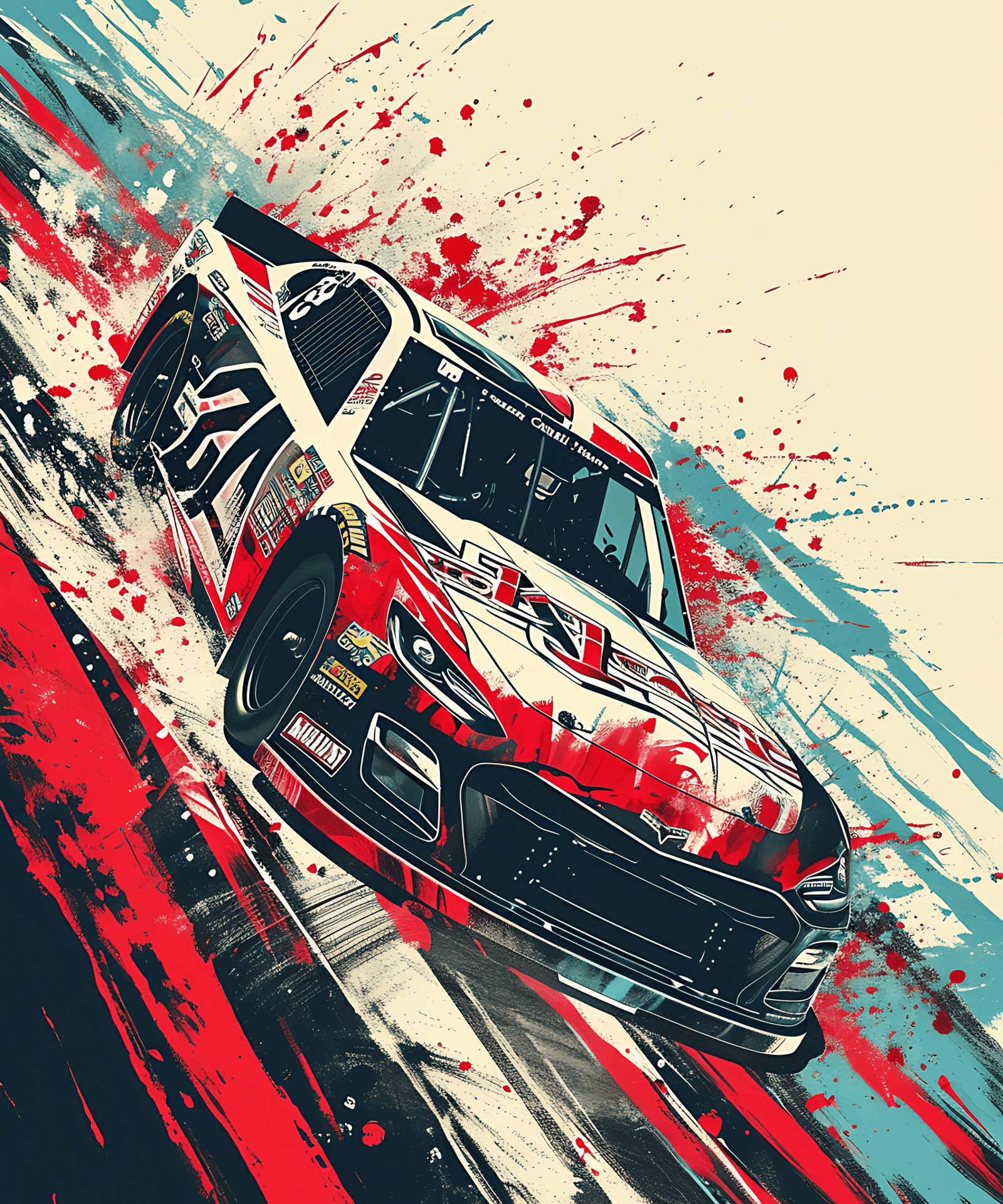 Finish Line Fury: Stock Car Art Print