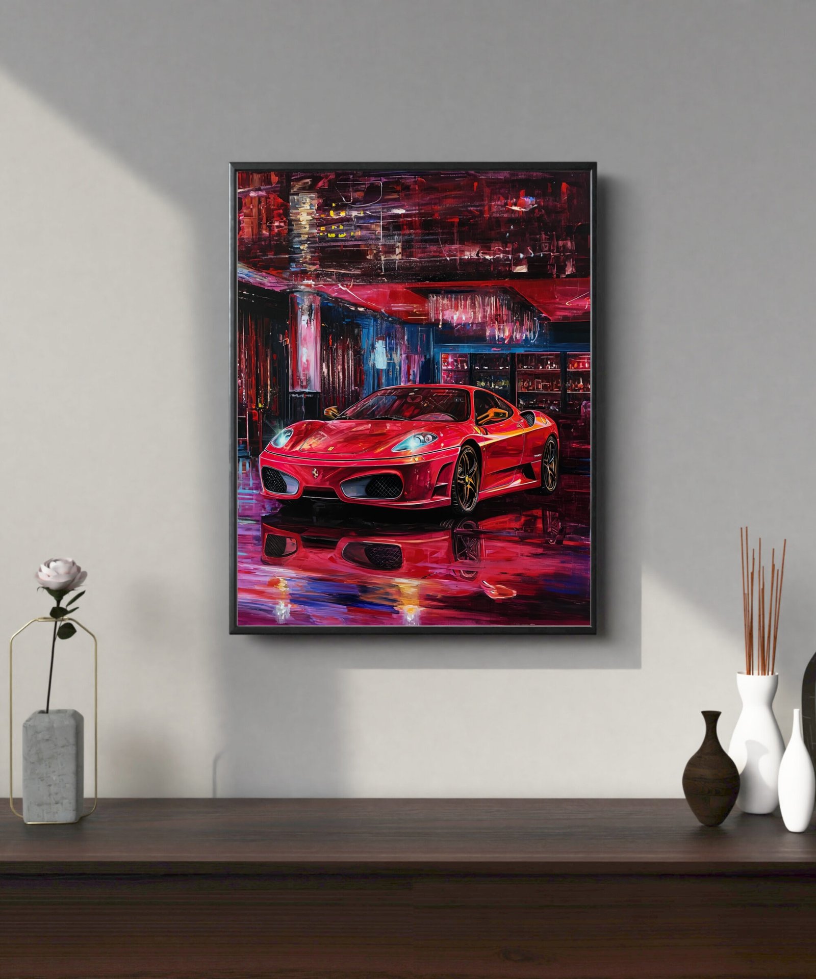 Crimson Velocity: Ferrari F430 Art Print - Image 2
