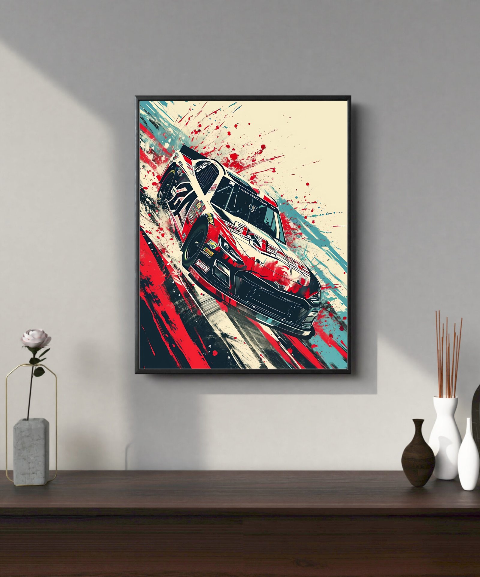 Finish Line Fury: Stock Car Art Print - Image 2