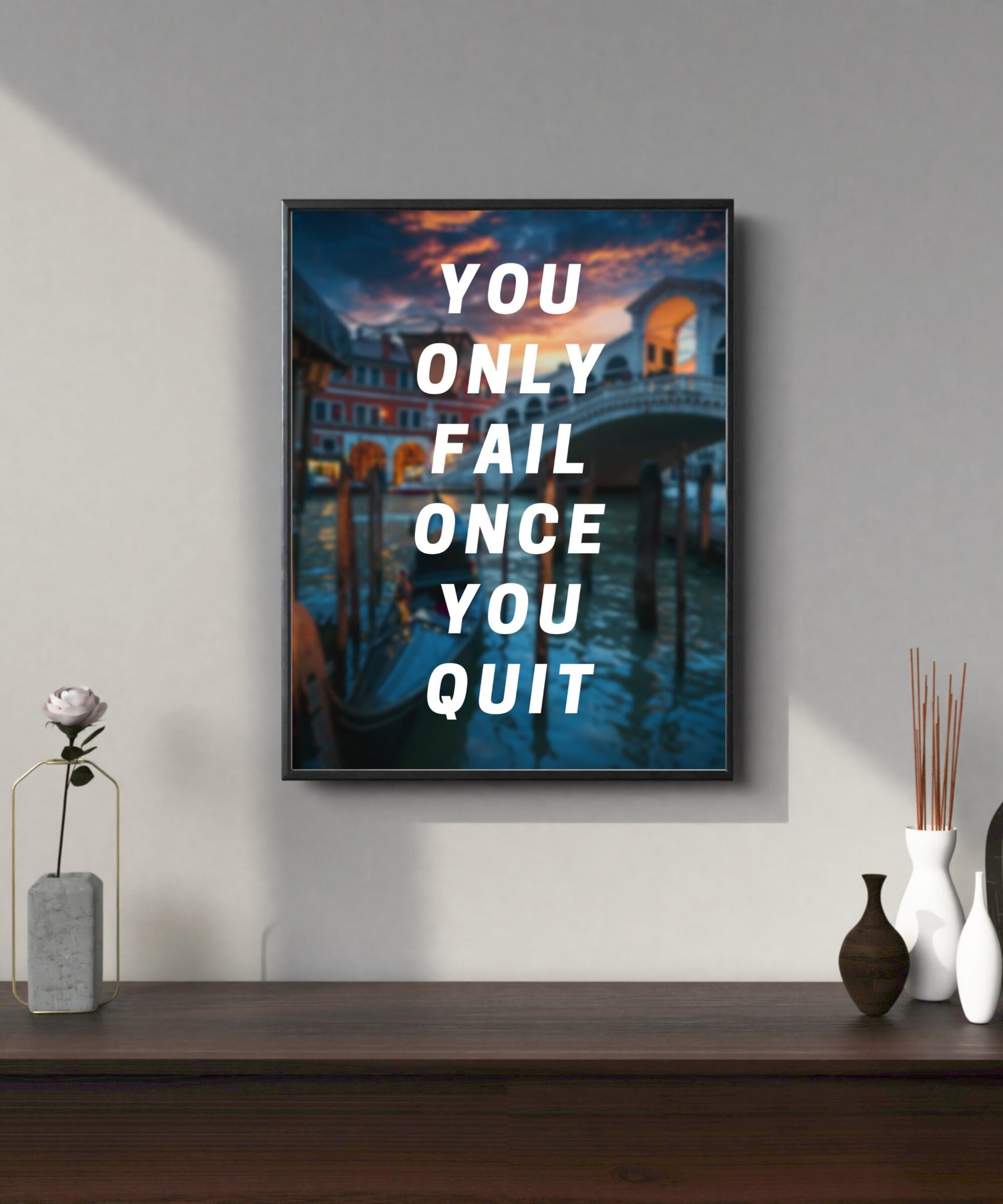 "Never Quit" Motivational Art Print - Image 2