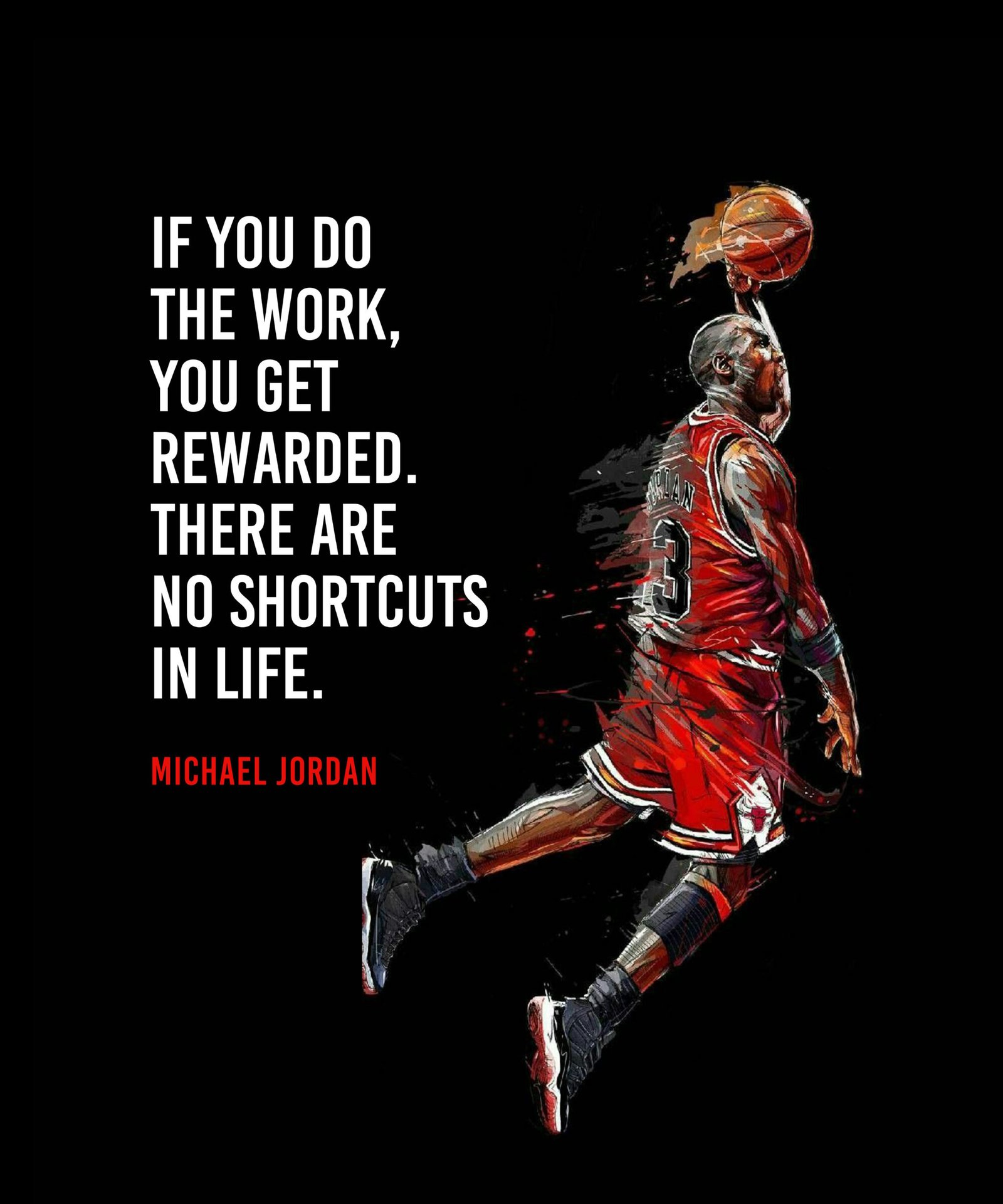 "No Shortcuts" Michael Jordan Art Print