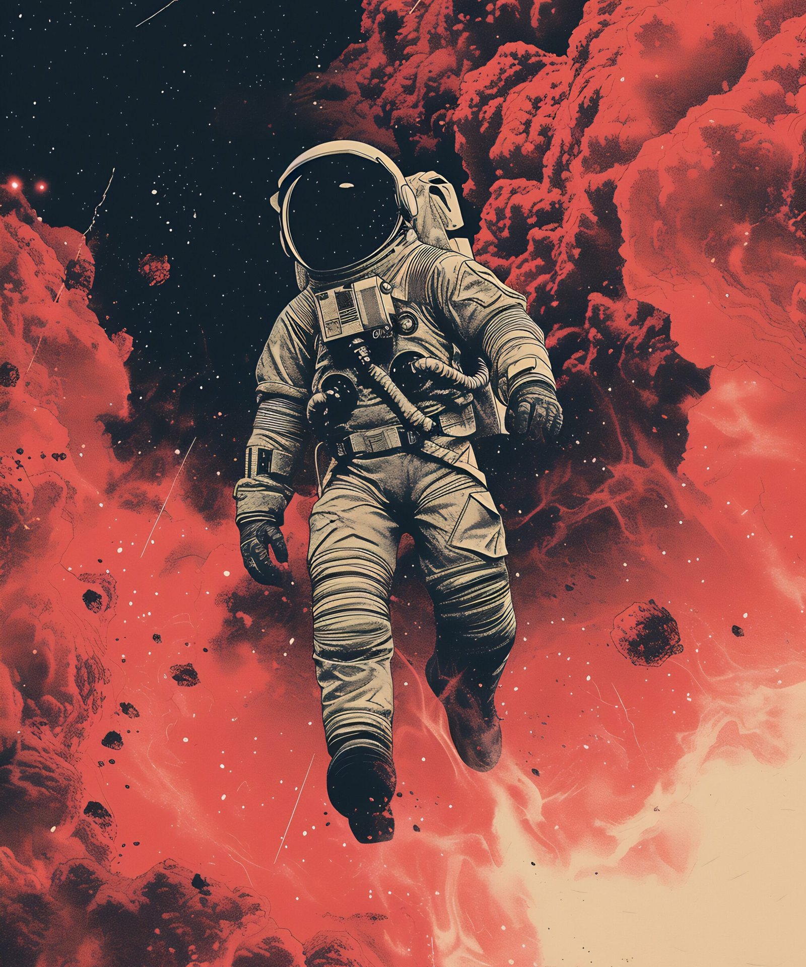 Crimson Nebula: The Lone Explorer